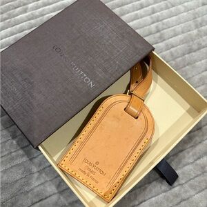 Louis Vuitton Brown Leather Luggage Tag